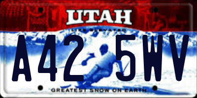 UT license plate A425WV