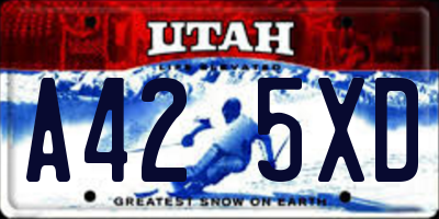 UT license plate A425XD
