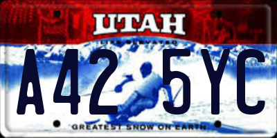 UT license plate A425YC