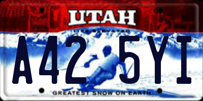 UT license plate A425YI