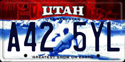 UT license plate A425YL