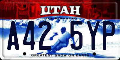UT license plate A425YP