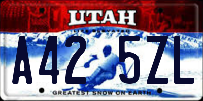 UT license plate A425ZL