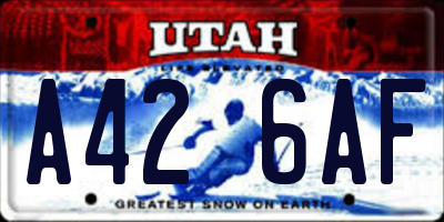 UT license plate A426AF