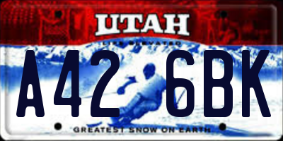 UT license plate A426BK