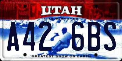 UT license plate A426BS