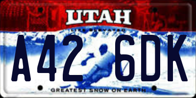 UT license plate A426DK