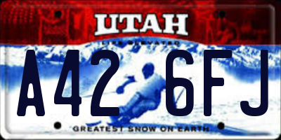 UT license plate A426FJ
