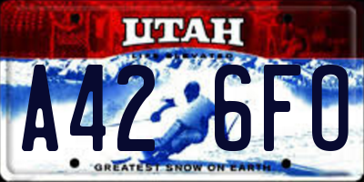 UT license plate A426FO