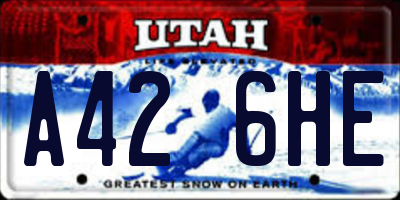 UT license plate A426HE