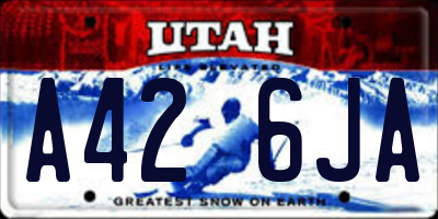 UT license plate A426JA