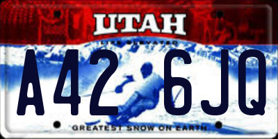 UT license plate A426JQ