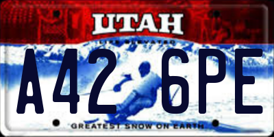 UT license plate A426PE