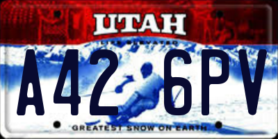 UT license plate A426PV
