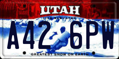 UT license plate A426PW