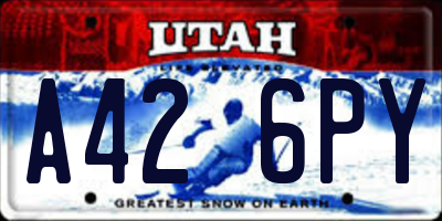 UT license plate A426PY