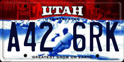 UT license plate A426RK
