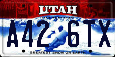 UT license plate A426TX