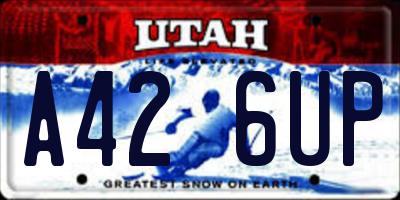 UT license plate A426UP