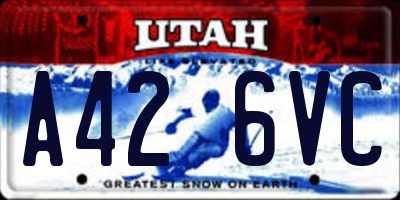 UT license plate A426VC