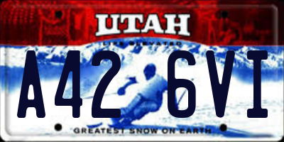 UT license plate A426VI