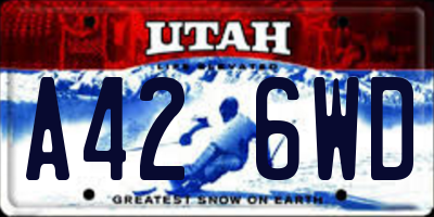 UT license plate A426WD