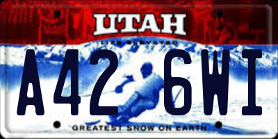 UT license plate A426WI