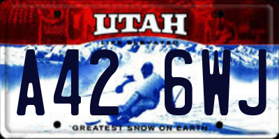 UT license plate A426WJ