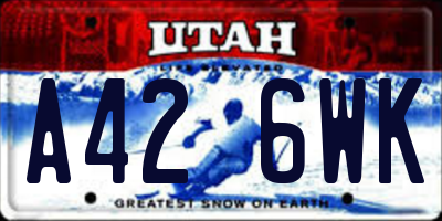 UT license plate A426WK
