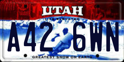 UT license plate A426WN