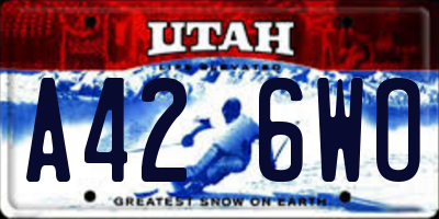 UT license plate A426WO