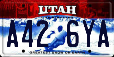 UT license plate A426YA
