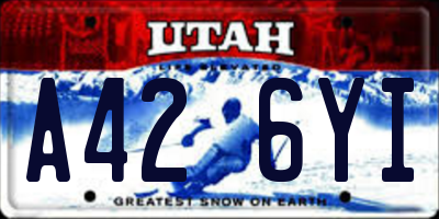 UT license plate A426YI