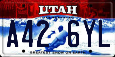 UT license plate A426YL