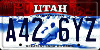 UT license plate A426YZ