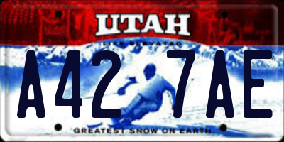 UT license plate A427AE
