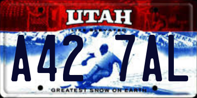 UT license plate A427AL
