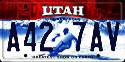 UT license plate A427AV