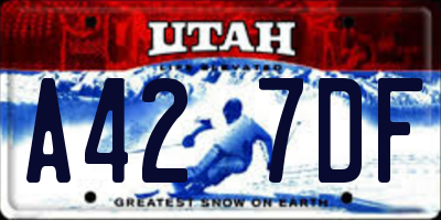 UT license plate A427DF