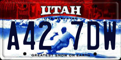 UT license plate A427DW