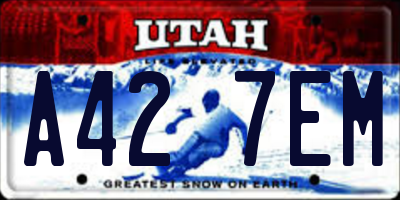 UT license plate A427EM