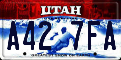 UT license plate A427FA