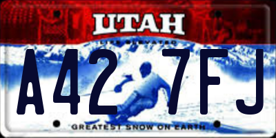 UT license plate A427FJ