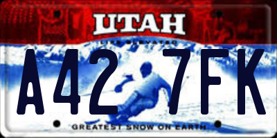 UT license plate A427FK