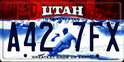 UT license plate A427FX