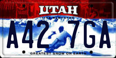 UT license plate A427GA