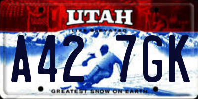 UT license plate A427GK