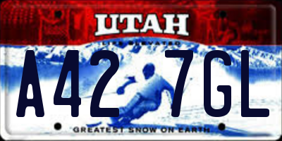 UT license plate A427GL