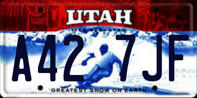 UT license plate A427JF