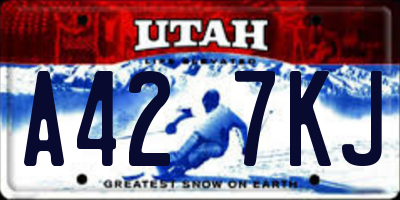 UT license plate A427KJ